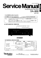 Technics - SA-800 - Service manual 